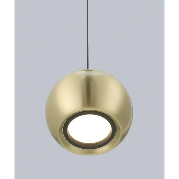 Halo 5.75" LED Mini Pendant in Coal and Brushed Gold - Image 2