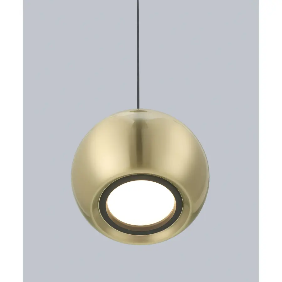 Halo 5.75" LED Mini Pendant in Coal and Brushed Gold - Image 2