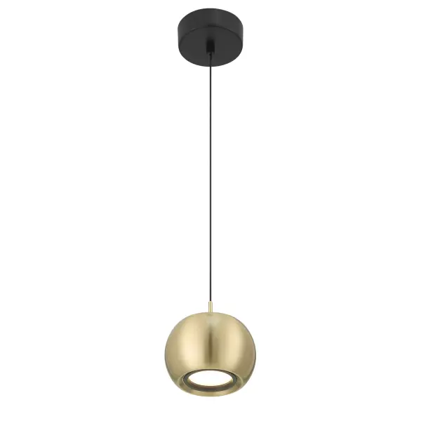 Halo 5.75" LED Mini Pendant in Coal and Brushed Gold - Image 3