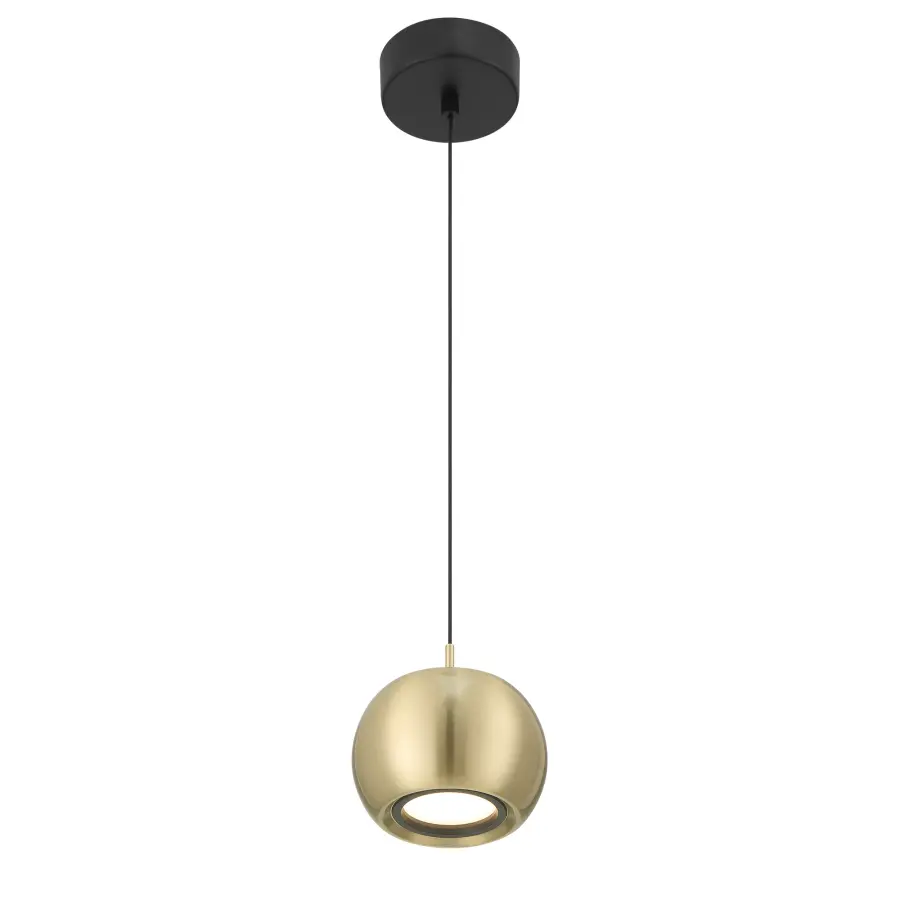 Halo 5.75" LED Mini Pendant in Coal and Brushed Gold - Image 3