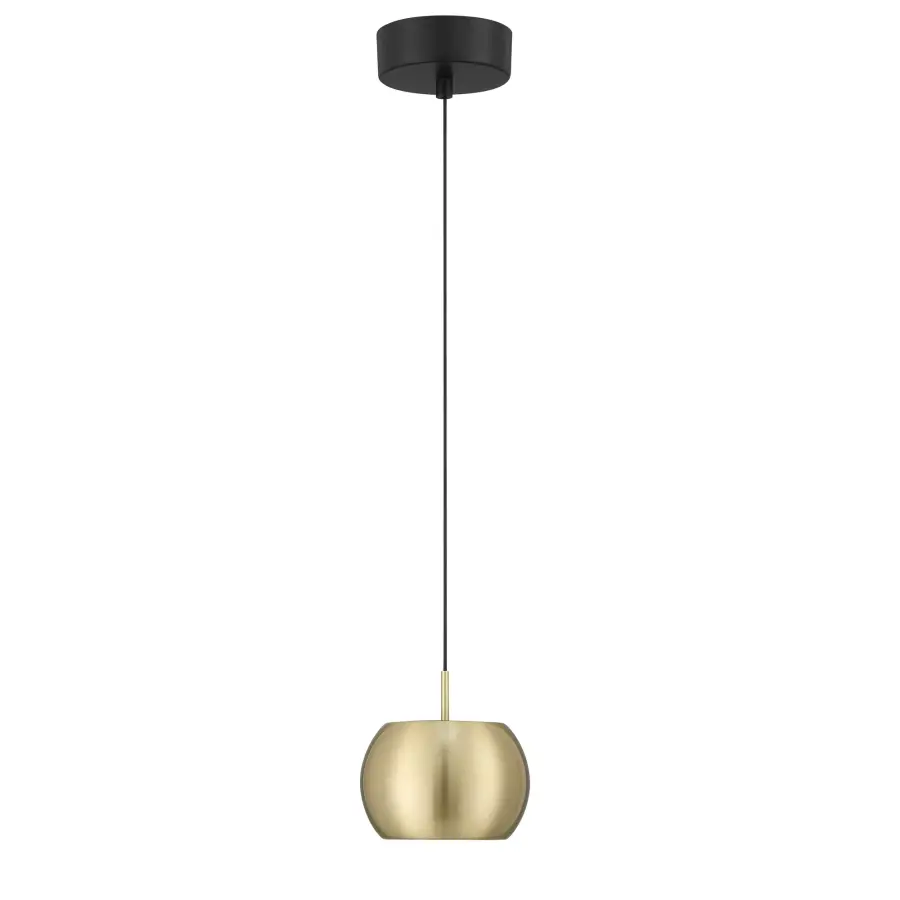 Halo 5.75" LED Mini Pendant in Coal and Brushed Gold - Image 4