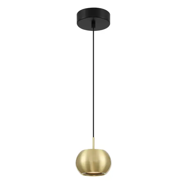 Halo LED Mini Pendant in Coal and Brushed Gold - Image 1