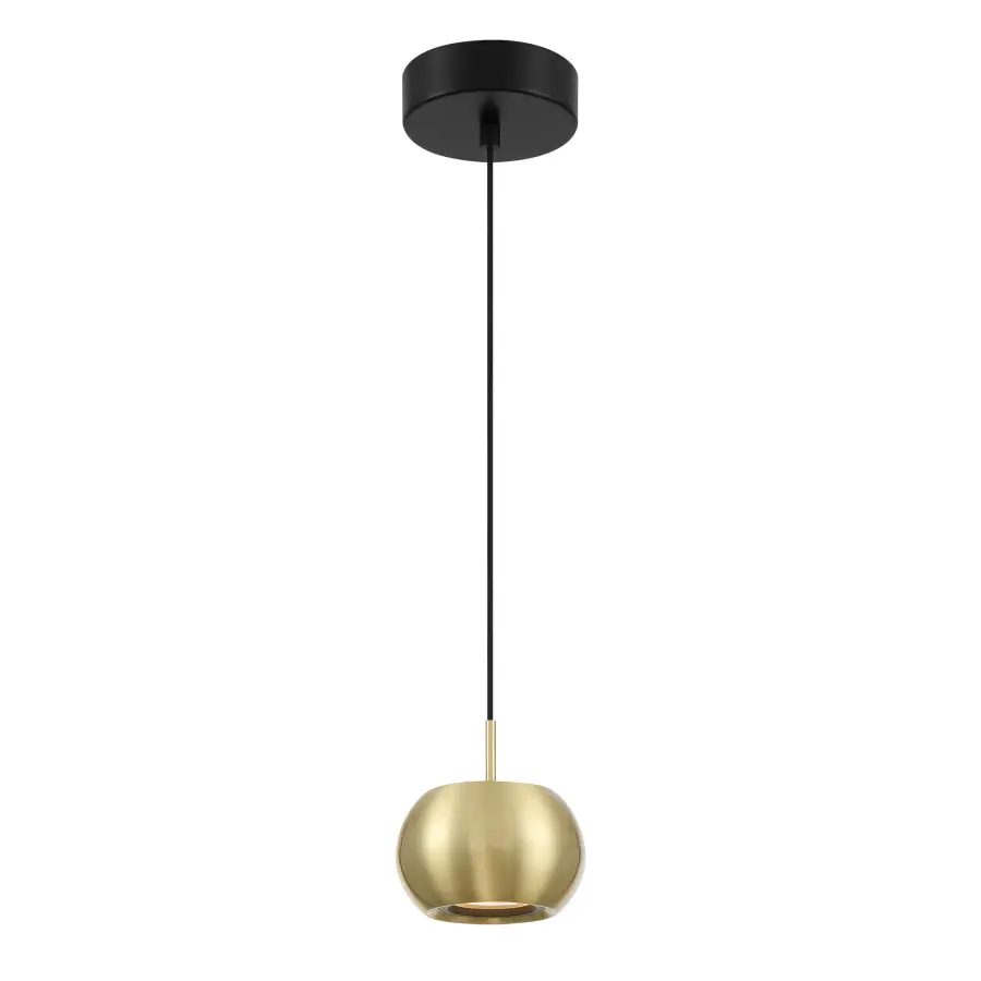 Halo LED Mini Pendant in Coal and Brushed Gold - Image 1