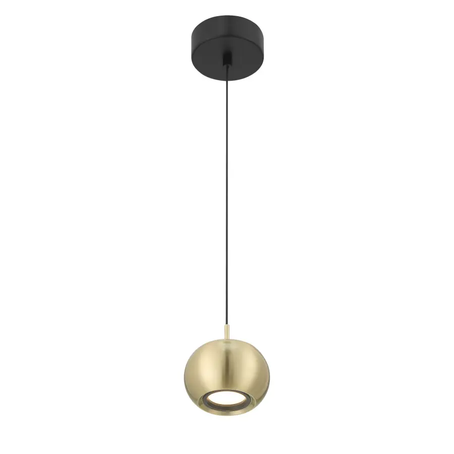 Halo LED Mini Pendant in Coal and Brushed Gold - Image 3