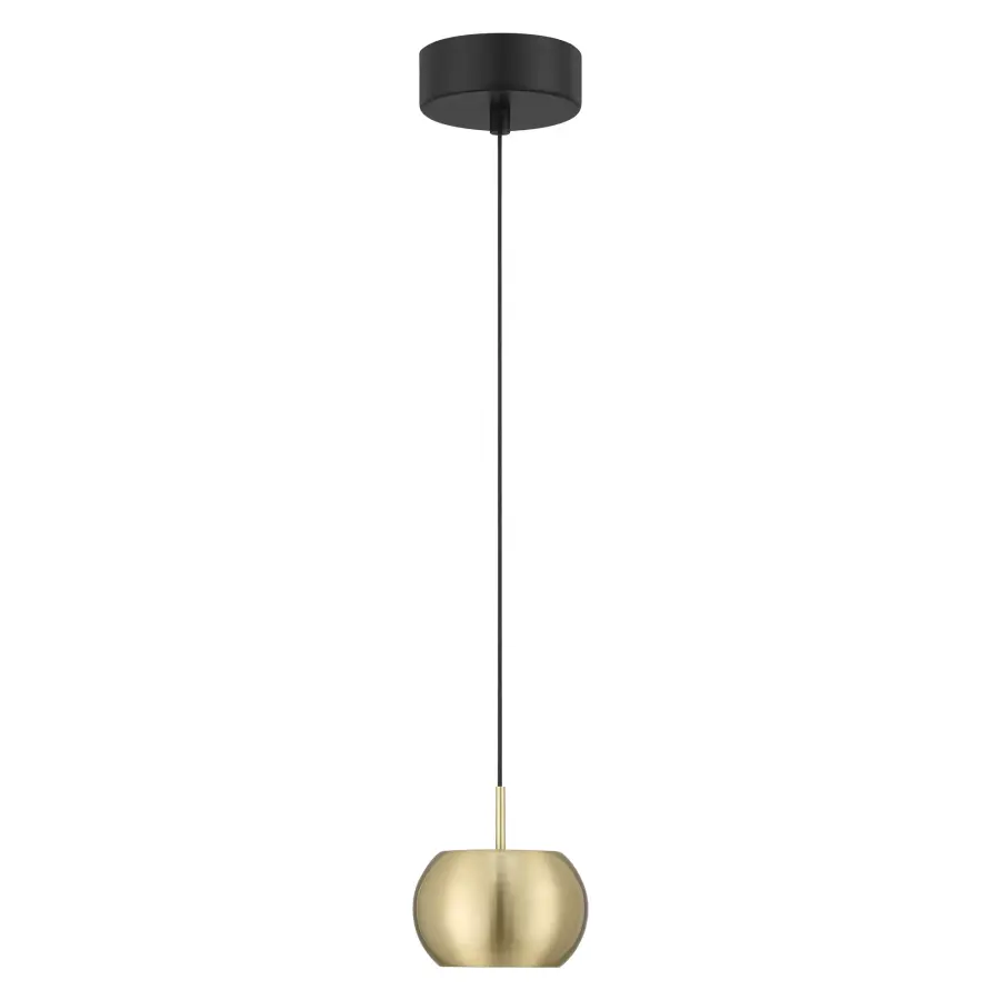 Halo LED Mini Pendant in Coal and Brushed Gold - Image 4