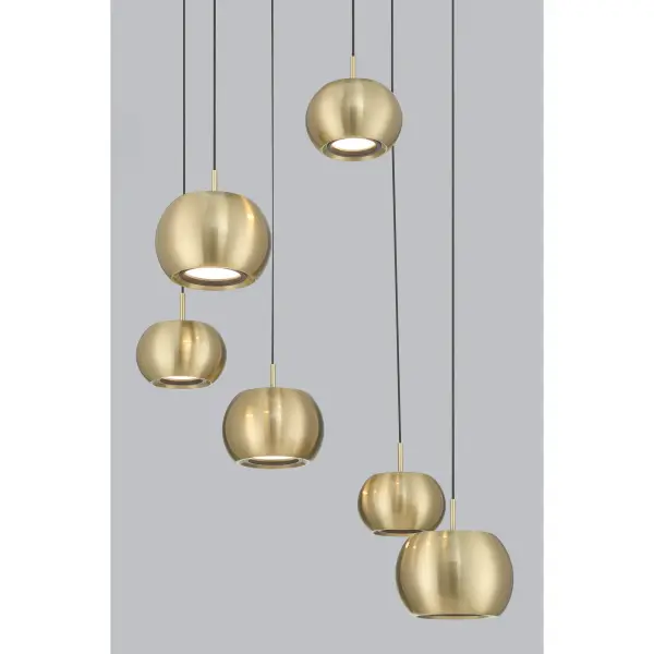 Halo 6-Light LED Pan Pendant in Coal and Brushed Gold - Image 5