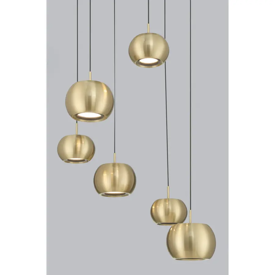 Halo 6-Light LED Pan Pendant in Coal and Brushed Gold - Image 5