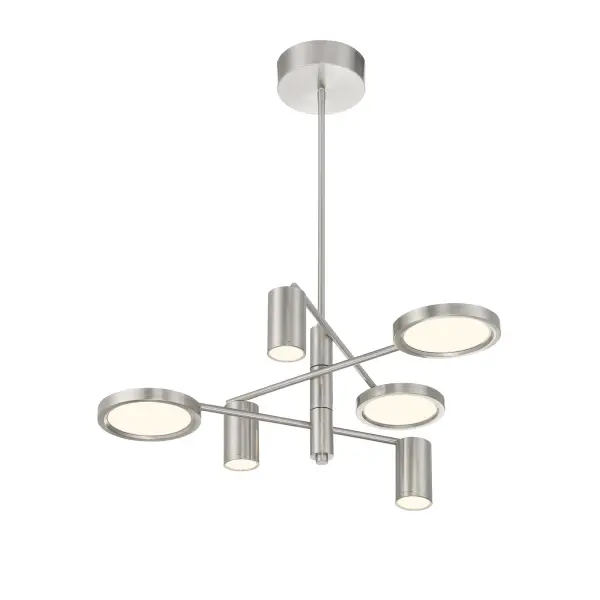 Swivel 6-Light LED Chandelier in Brushed Nickel - Image 6