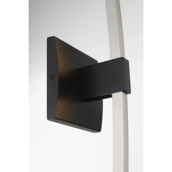The Archer 18" LED Wall Sconce combines modern design with practical functionality. Its Coal Black and Brushed Nickel finish offers sophisticated contrast, while the frosted acrylic shade provides soft, even illumination with exceptional color rendering. - alternate view