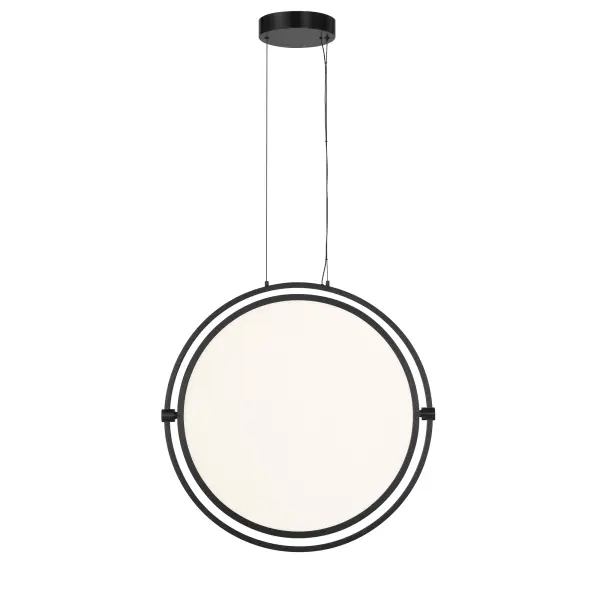 The Studio 23 pendant combines contemporary aesthetics with exceptional LED performance. Its 24-inch diameter and coal black finish create a bold statement, while the 95 CRI ensures accurate color rendering for any space. - alternate view