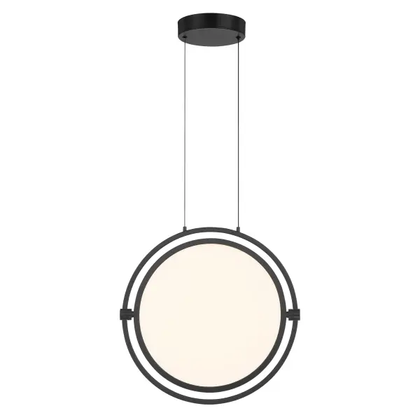 The Studio 23 pendant combines contemporary styling with exceptional LED performance. Its 95 CRI rating delivers true color rendering, while the coal finish and acrylic shade create a sophisticated look perfect for modern interiors. - alternate view