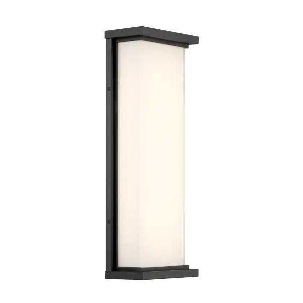 The Caption LED Wall Sconce combines traditional design with modern LED efficiency. Its frosted aquarium glass shade and sand coal black finish create a sophisticated coastal aesthetic perfect for outdoor spaces.