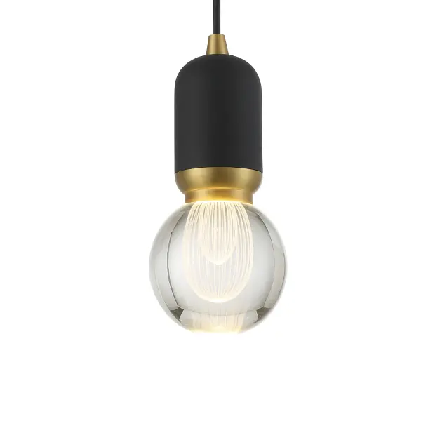 The Mixed Up mini pendant combines industrial-modern aesthetics with efficient LED technology. Its compact 4-inch width and distinctive sand coal and mountain gold finish make it perfect for task lighting or grouped installations.