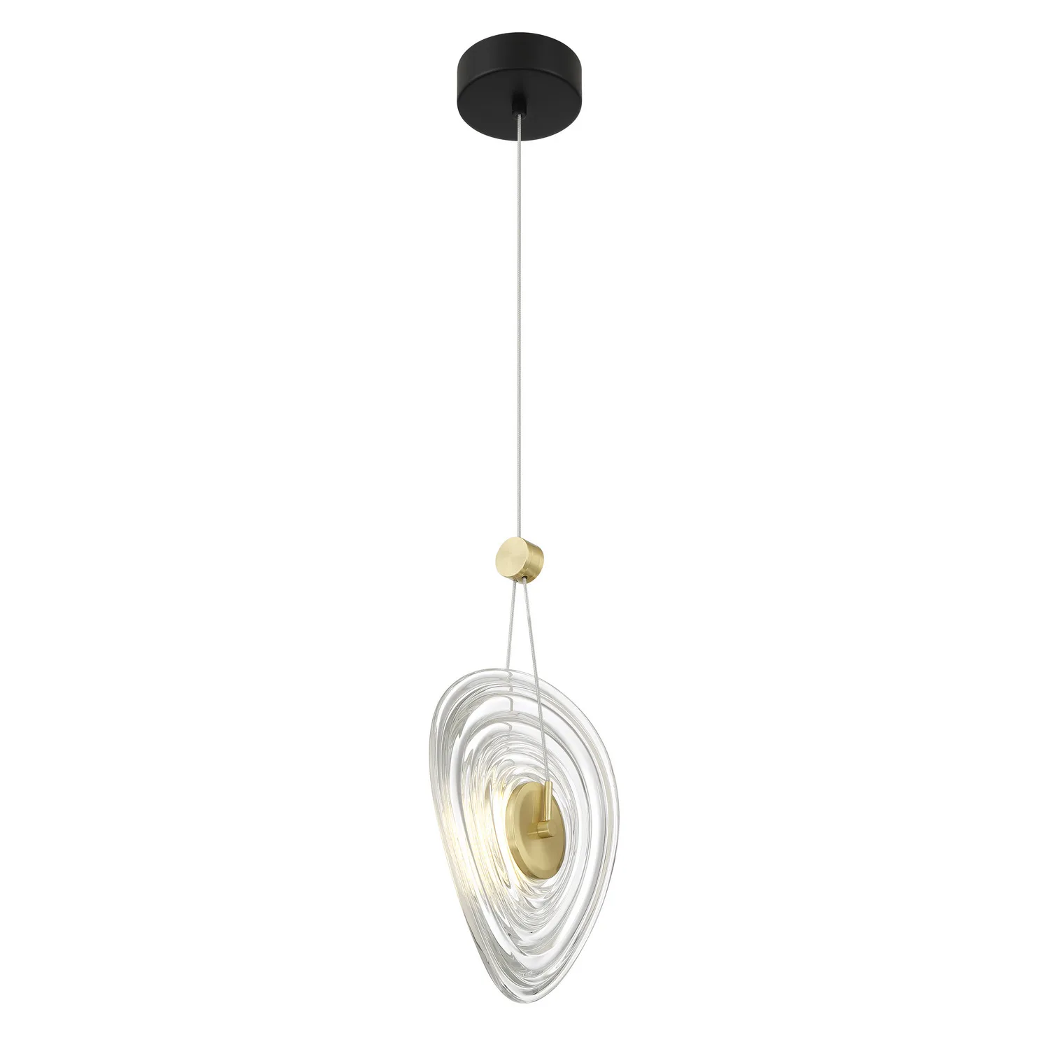 Topknot 6W LED Pendant in Coal and Brushed Gold