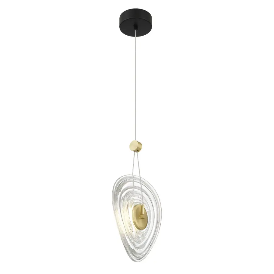 Topknot 6W LED Pendant in Coal and Brushed Gold - Image 1