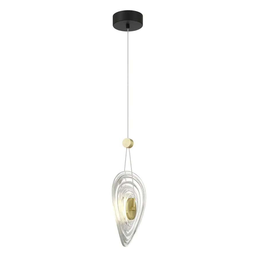 Topknot 6W LED Pendant in Coal and Brushed Gold - Image 5
