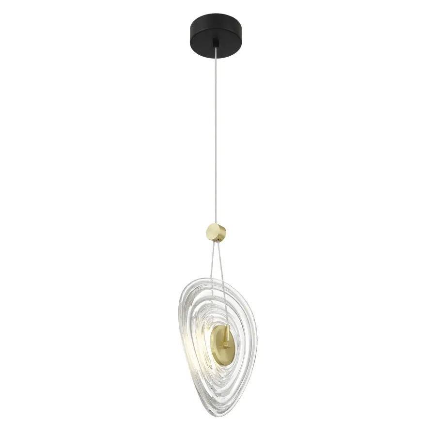 Topknot 6W LED Pendant in Coal and Brushed Gold - Image 6