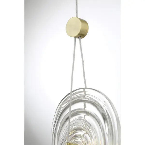 Topknot 3-Light LED Pendant in Coal and Brushed Gold - Image 3