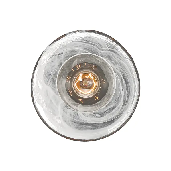 The Vapors bath light combines sleek Coal Black steel with beautiful marble-swirled alabaster glass for a sophisticated modern look. Compact at 6.25 inches, it's perfect for powder rooms and smaller bathrooms. - alternate view