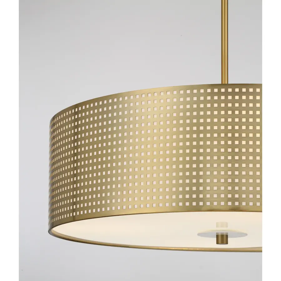 Grid 4-Light Pendant in Soft Brass - Image 3