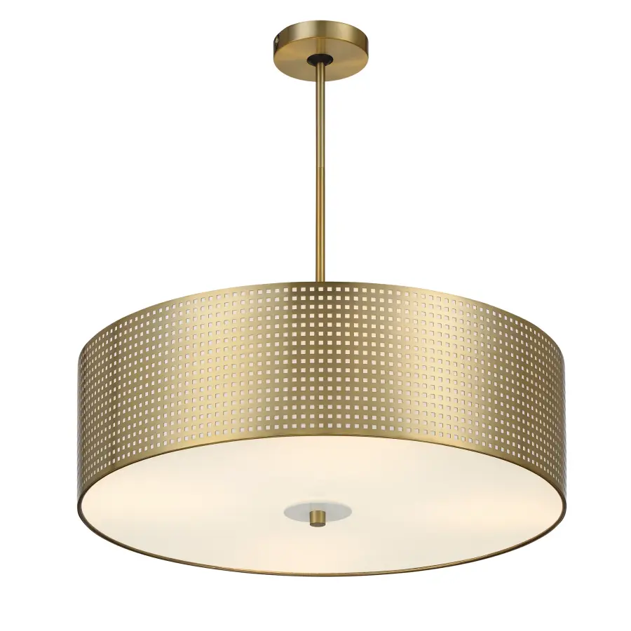 Grid 4-Light Pendant in Soft Brass - Image 4