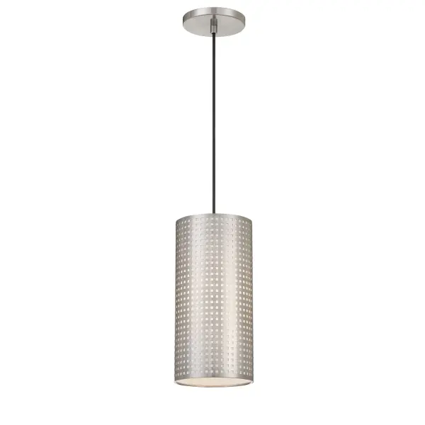 Compact Industrial-Chic Pendant with Perforated Steel Design