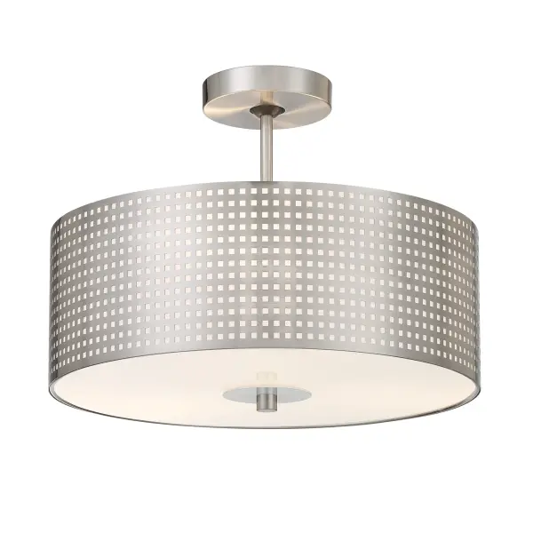 Modern Industrial Semi-Flush with Perforated Metal Design