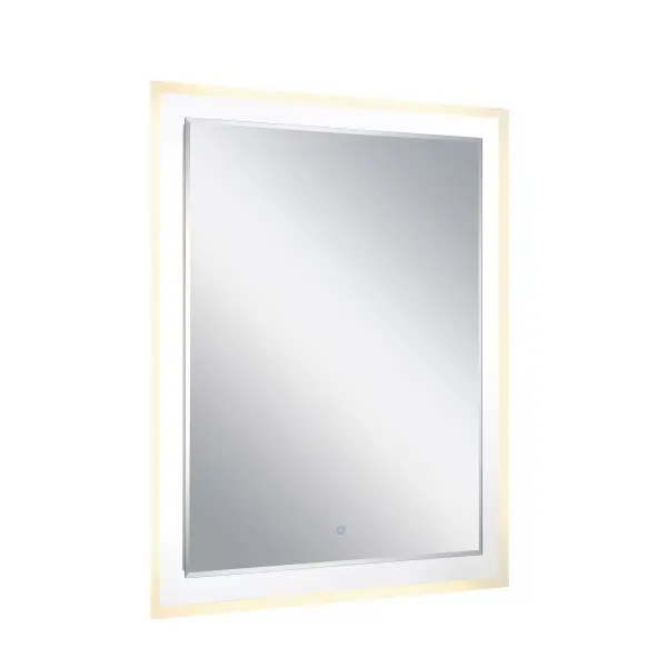 This 40" x 32" LED mirror delivers 1461 lumens with exceptional 94 CRI for accurate color rendering. Perfect for bathrooms and dressing areas, it combines traditional styling with modern LED technology in a substantial glass frame.