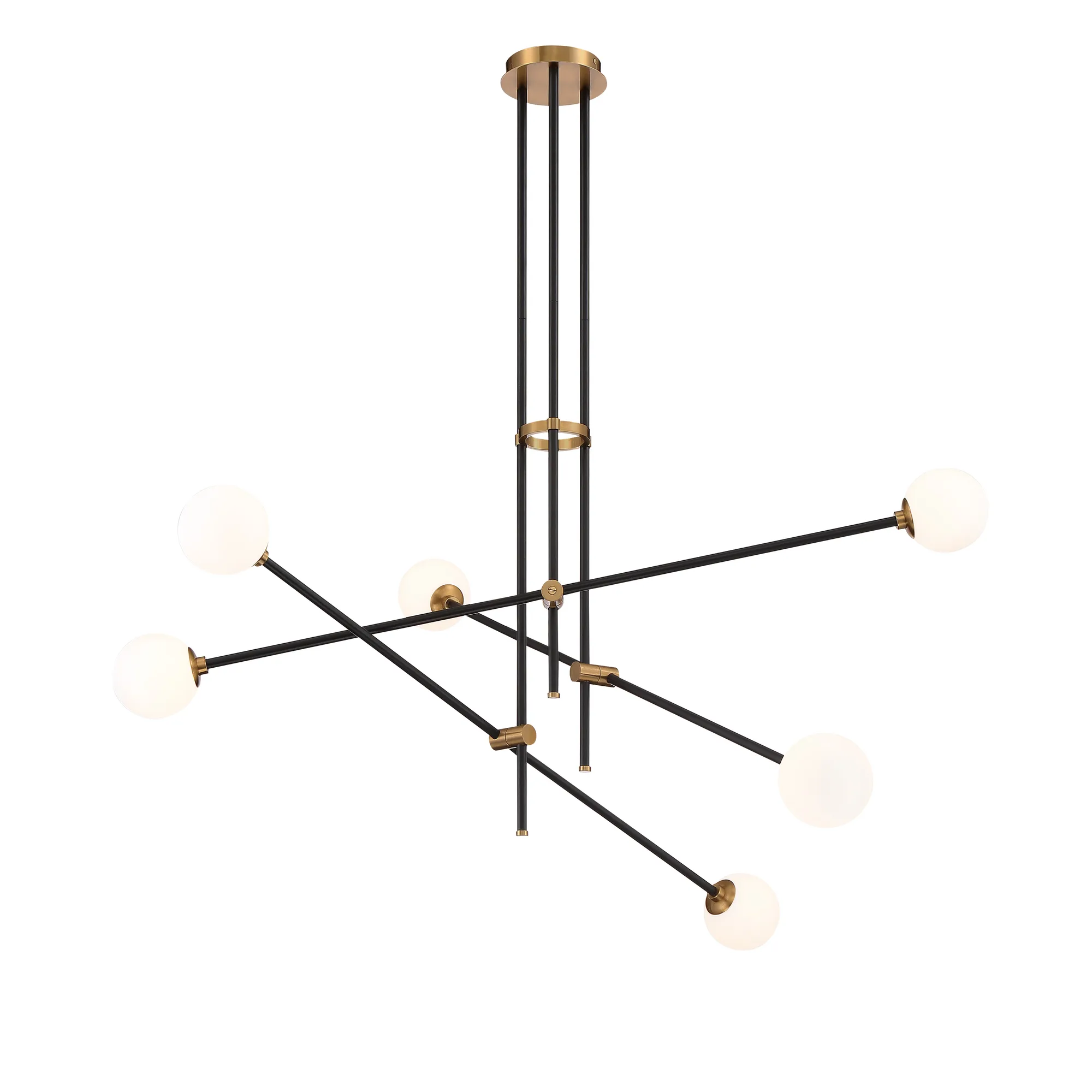 Cosmet 6-Light Chandelier in Coal and Aged Brass