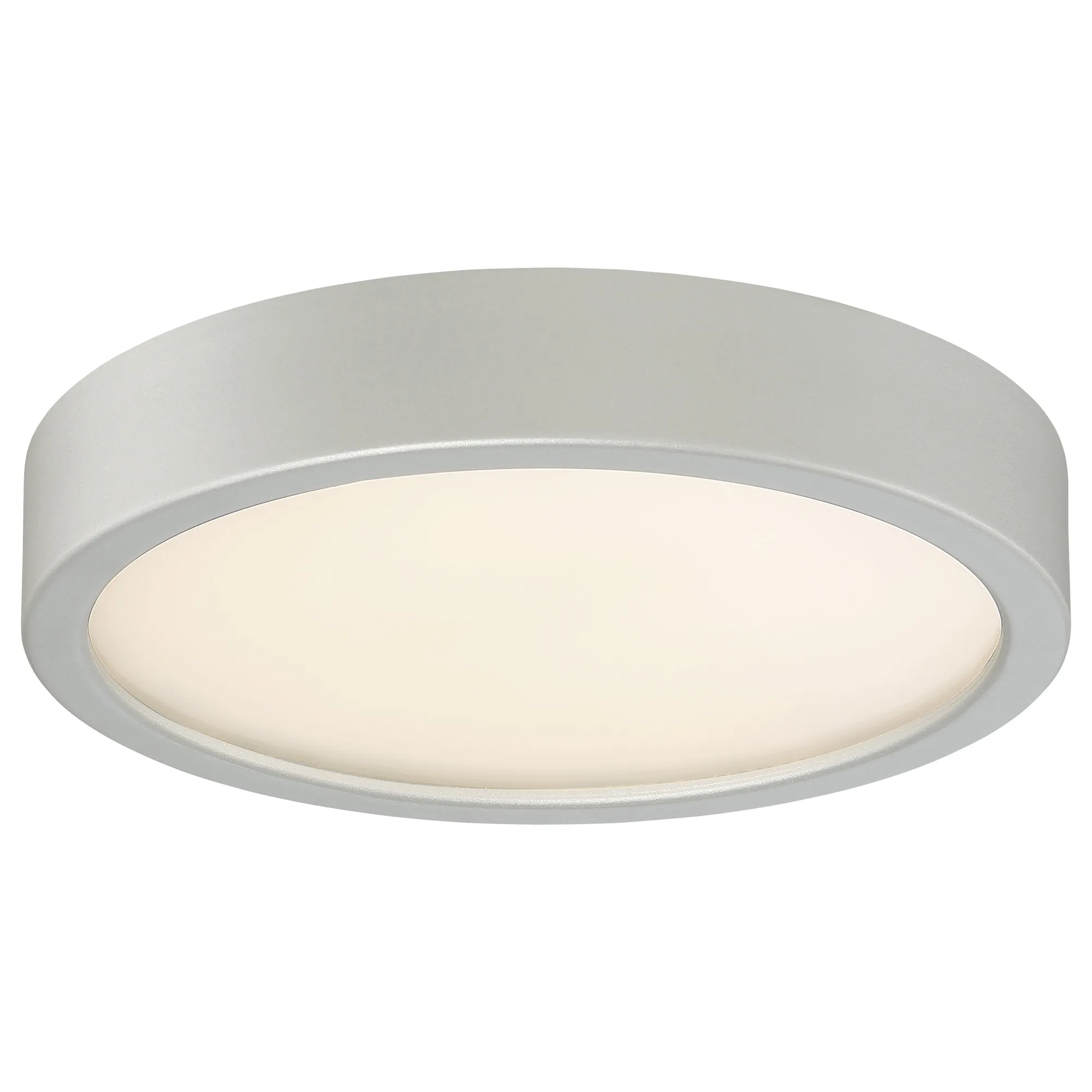 8" Silver LED Flush Mount with Etched Glass
