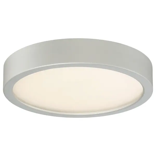 This 8-inch LED flush mount delivers excellent illumination with high CRI and dimmable functionality in a low-profile design. The etched glass diffuser provides soft, even light ideal for hallways, closets, and bathrooms.