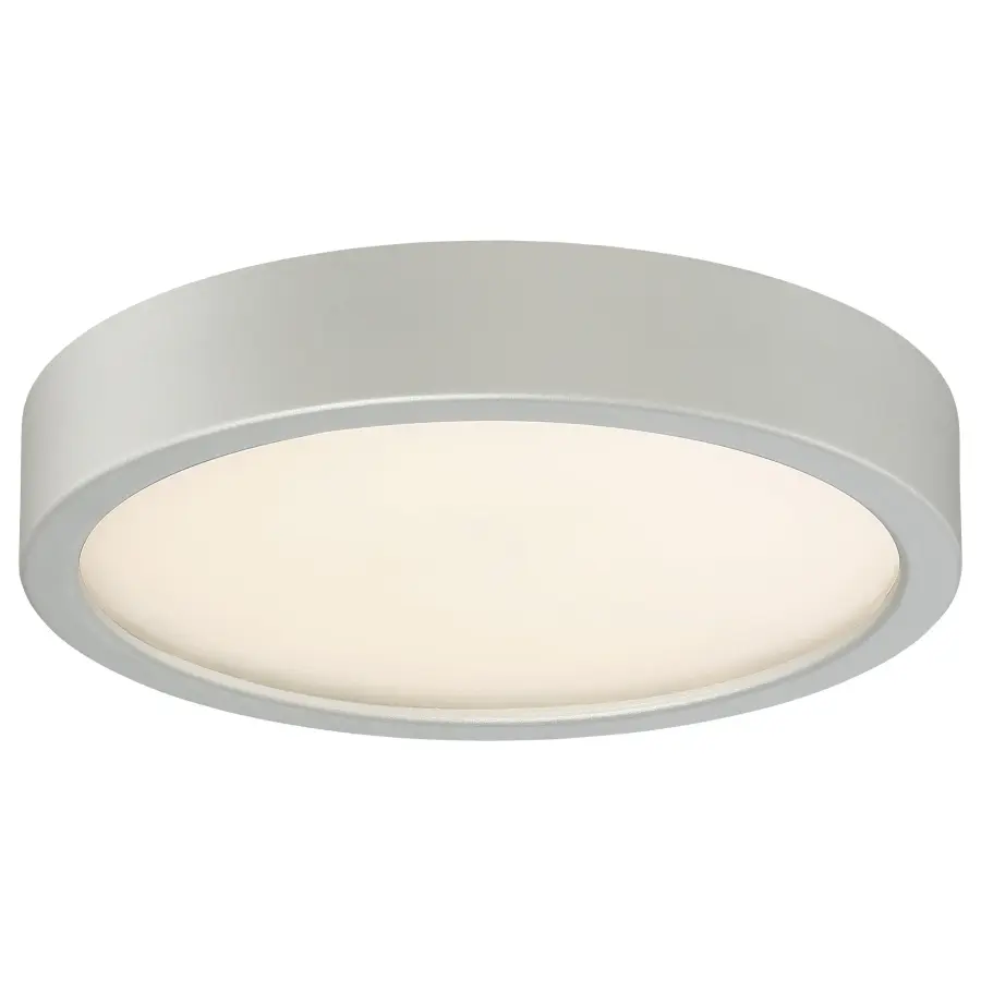 8" Silver LED Flush Mount with Etched Glass