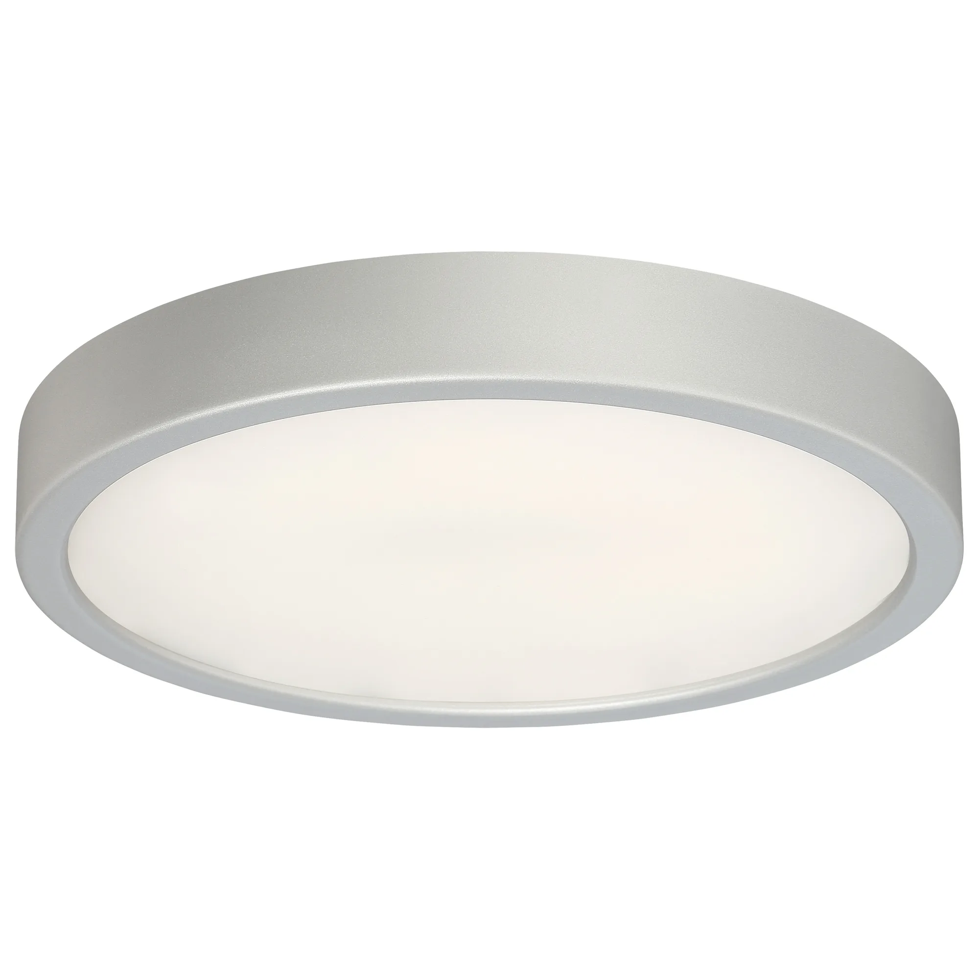 Silver LED Flush Mount with Etched White Glass