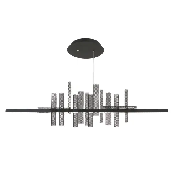 The Alambre LED Island Light delivers contemporary style with its elongated 48.5-inch profile and Coal Black finish. Perfect for kitchen islands and dining areas, this energy-efficient LED fixture combines modern minimalism with industrial edge.