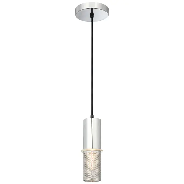 The Larry™ mini pendant combines sleek chrome finish with a distinctive clear acrylic ring accent. At just 3.5 inches wide, this compact fixture delivers focused task lighting perfect for kitchen islands, bathrooms, or as accent lighting. - alternate view