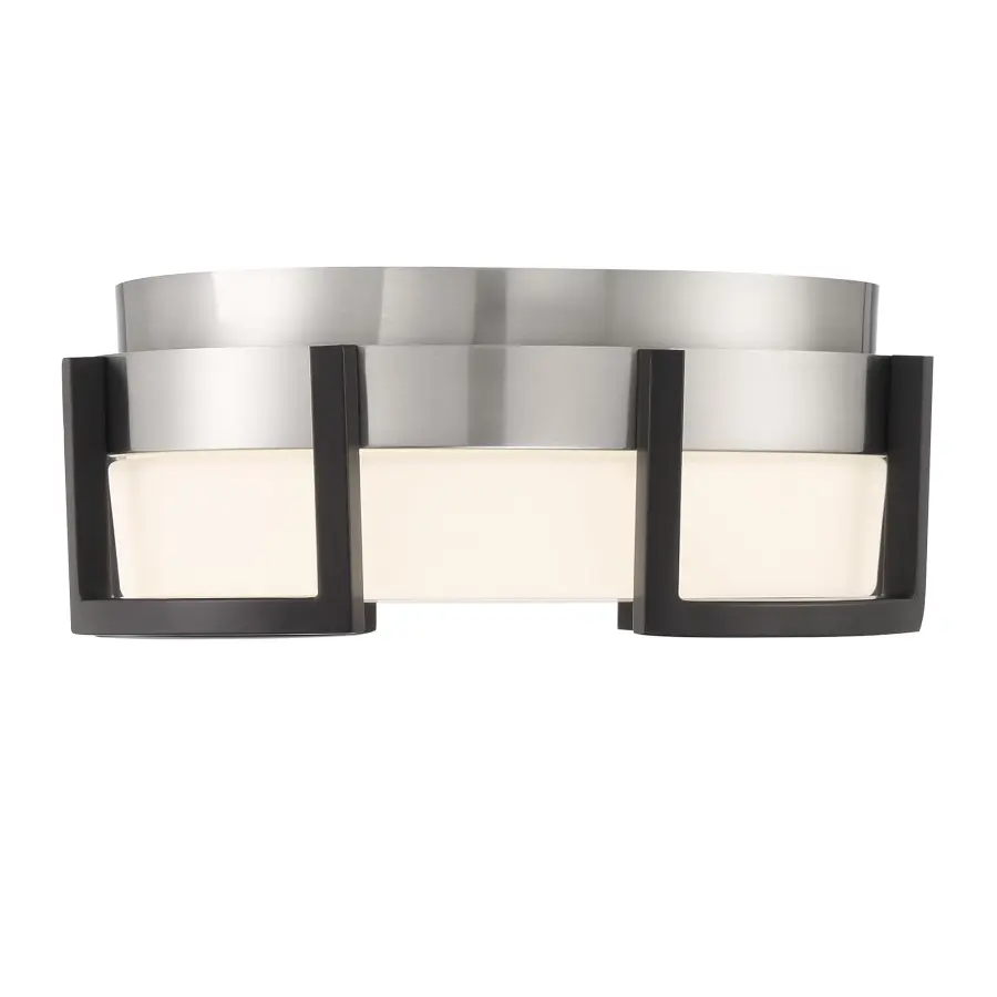 Bezel Set 10" LED Flush Mount in Coal Black and Brushed Nickel - Image 2
