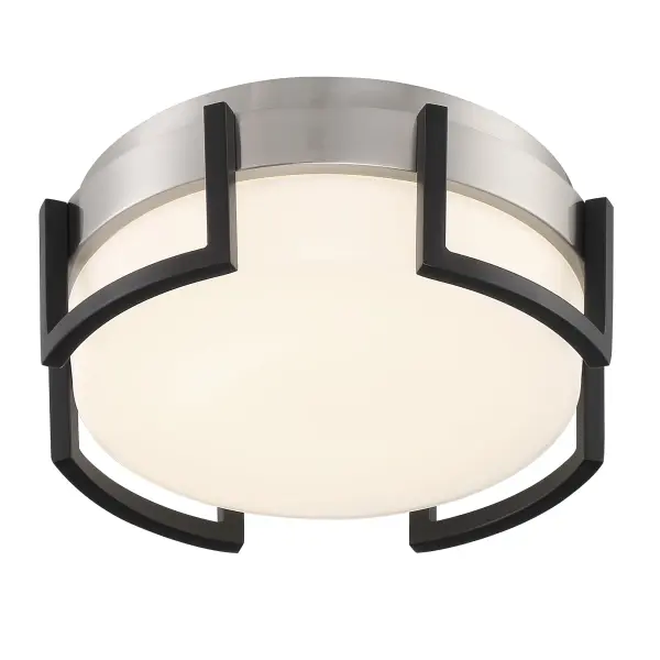 Bezel Set 10" LED Flush Mount in Coal Black and Brushed Nickel - Image 3