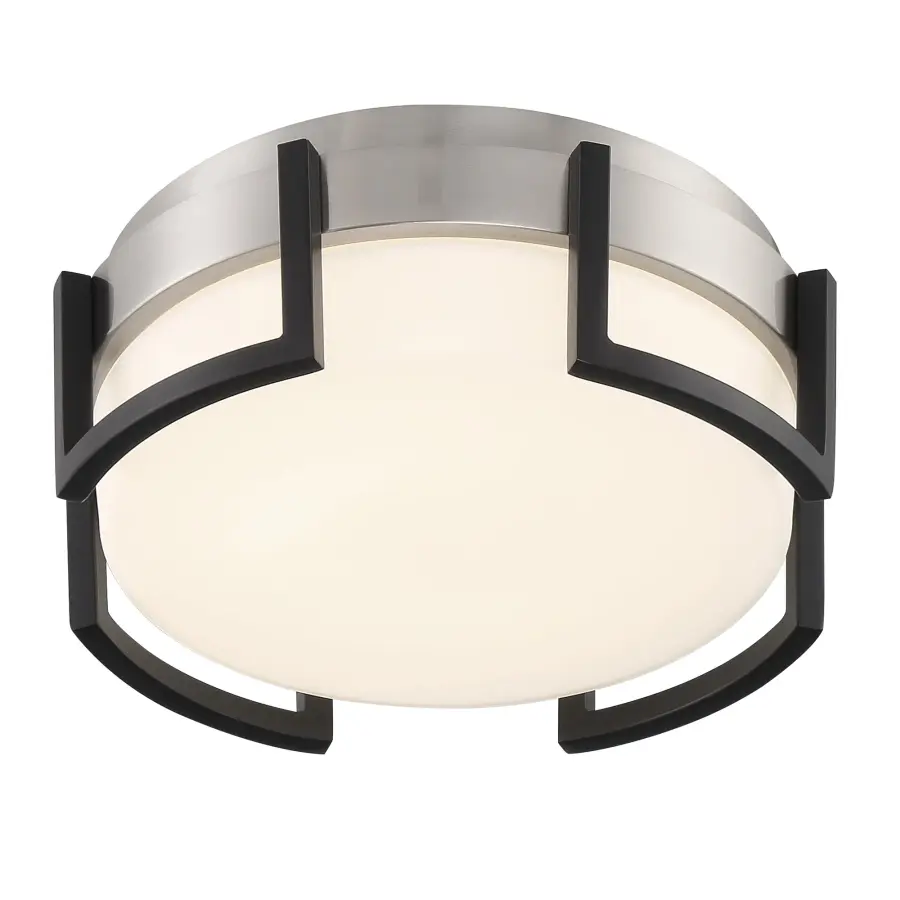 Bezel Set 10" LED Flush Mount in Coal Black and Brushed Nickel - Image 3