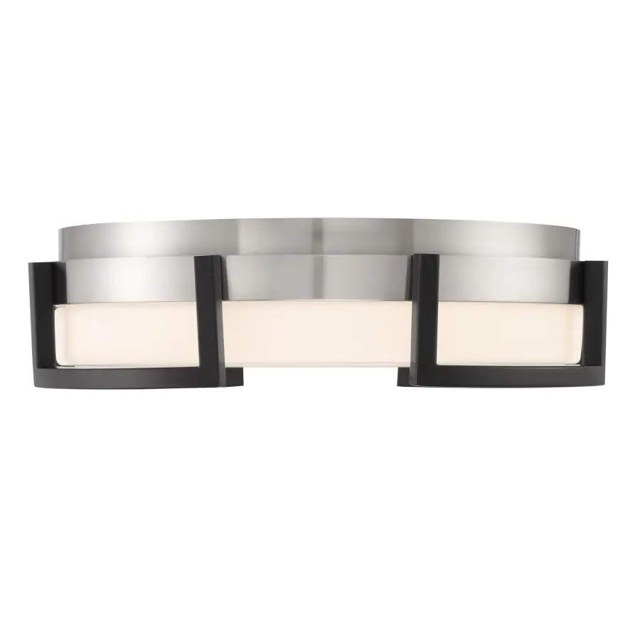 Bezel Set 15" LED Flush Mount in Coal Black and Brushed Nickel - Image 2