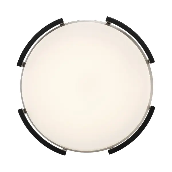 Bezel Set 15" LED Flush Mount in Coal Black and Brushed Nickel - Image 5