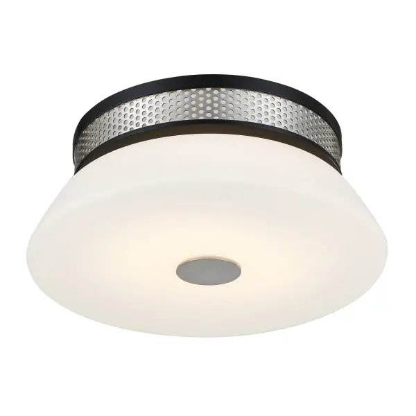 The Tauten flush mount combines contemporary styling with exceptional LED performance. Its compact 12-inch profile and mixed-metal finish make it ideal for spaces with lower ceilings or where a subtle lighting presence is desired.