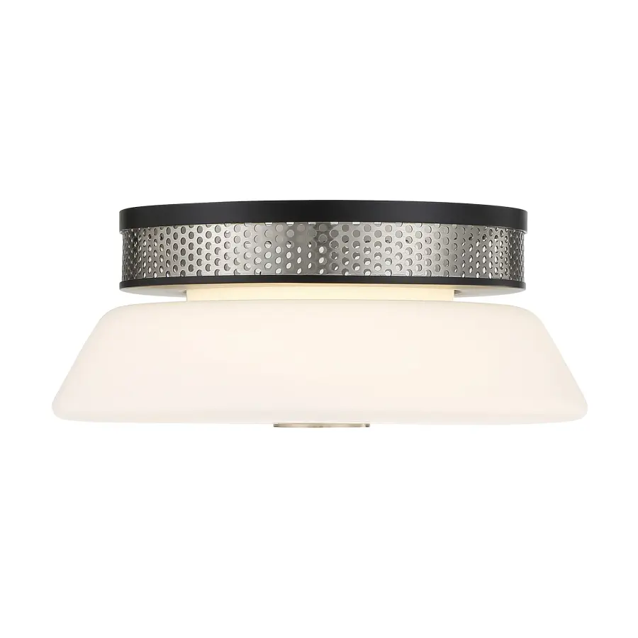 Tauten 12" LED Flush Mount in Brushed Nickel and Coal - Image 2