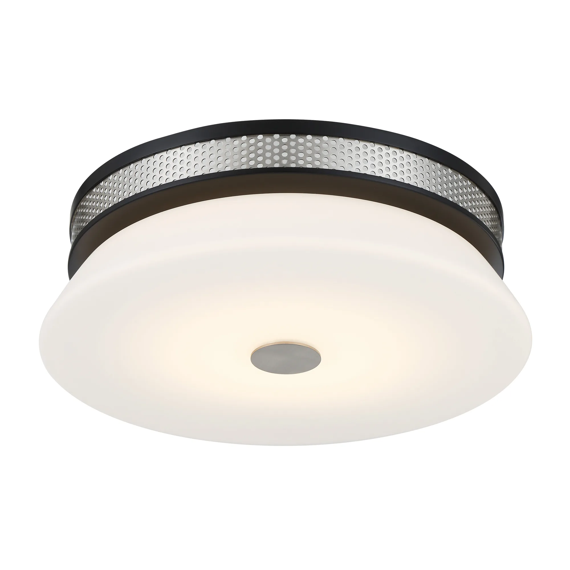 Tauten 15" LED Flush Mount in Brushed Nickel and Coal