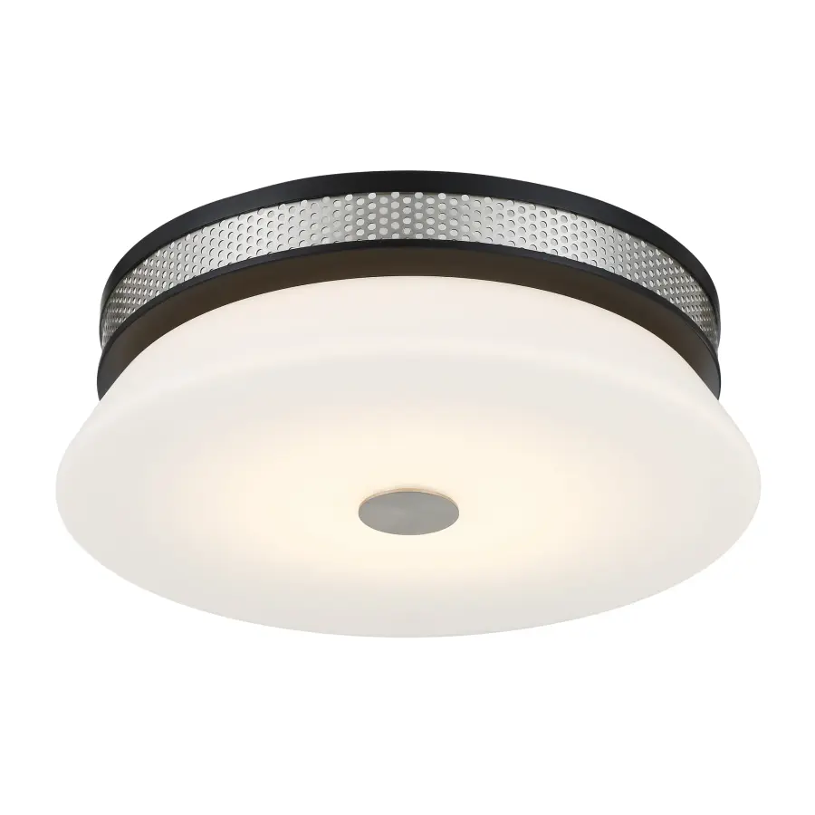 Tauten 15" LED Flush Mount in Brushed Nickel and Coal - Image 1