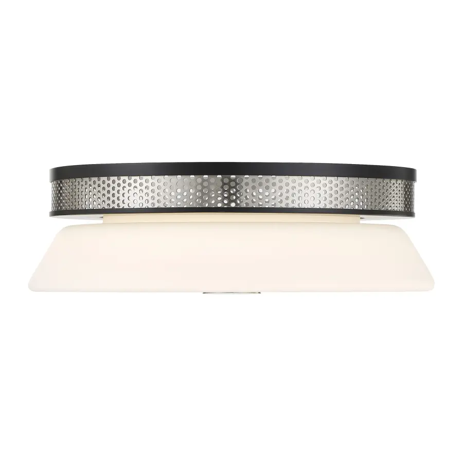 Tauten 15" LED Flush Mount in Brushed Nickel and Coal - Image 2