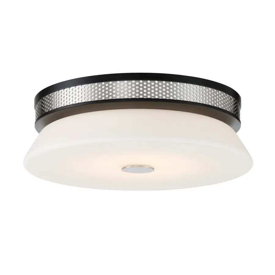 Tauten 15" LED Flush Mount in Brushed Nickel and Coal - Image 3