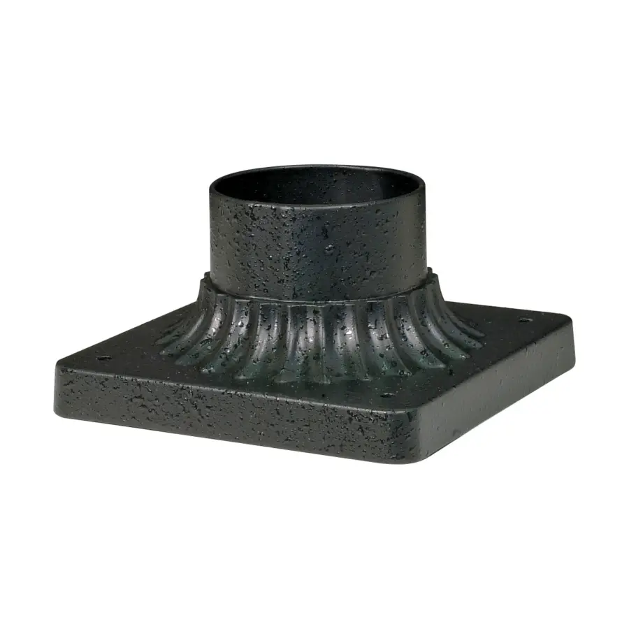 6" Square Aluminum Post Base - Textured Black