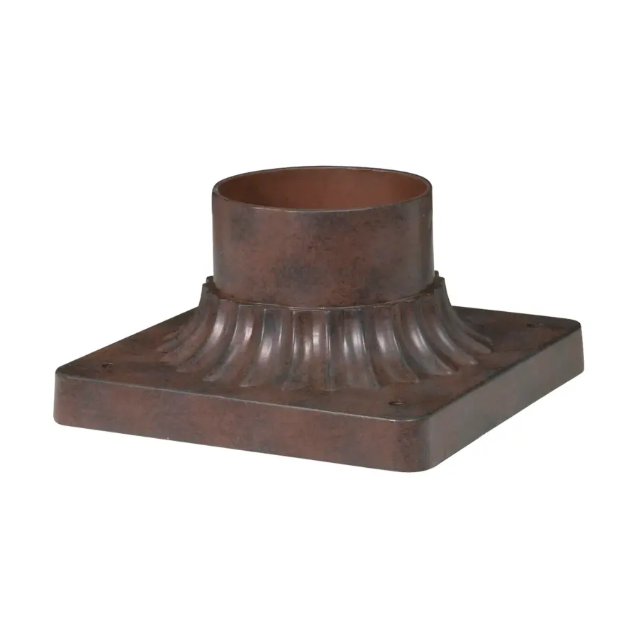 6" Square Aluminum Pier Mount Base in Old Bronze
