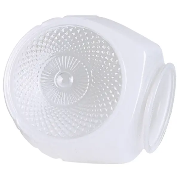 This traditional white and clear glass bath shade offers a clean, versatile look perfect for bathroom vanities and hallway fixtures. The compact 5.25-inch diameter fits standard 3.25-inch fitters.