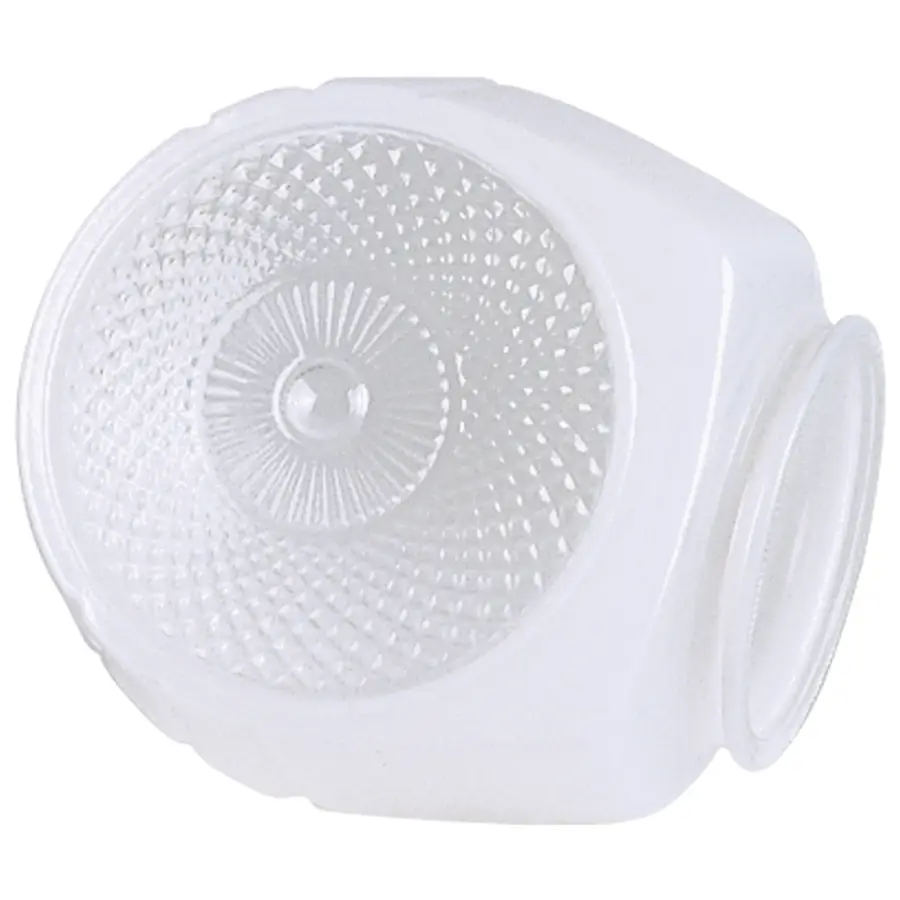 White and Clear Glass Bath Shade